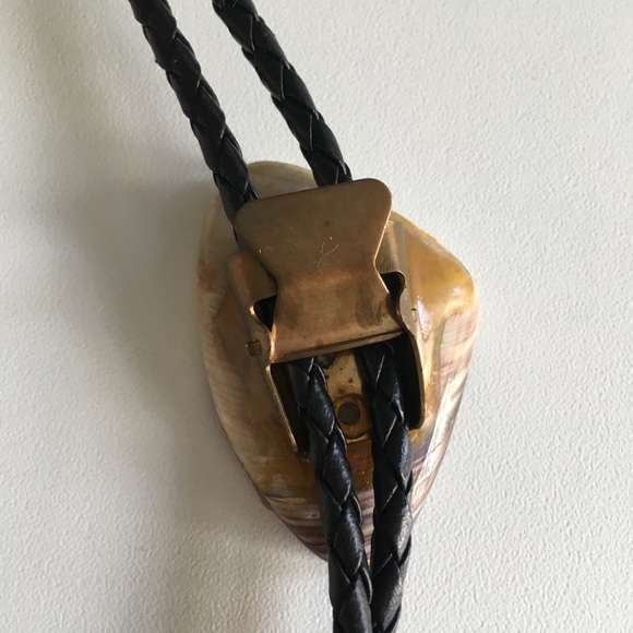 Polished stone Bolo Tie - Picture 3 of 5